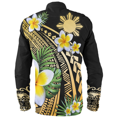 Philippines Filipinos Long Sleeve Shirt Plumeria Polynesian Pattern
