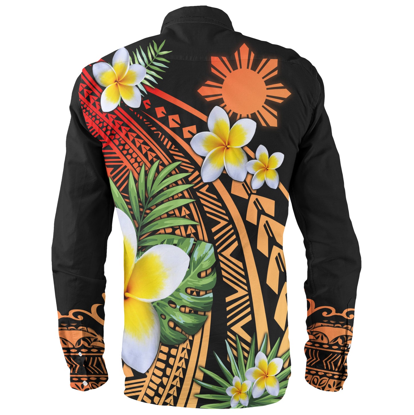 Philippines Filipinos Long Sleeve Shirt Plumeria Polynesian Pattern