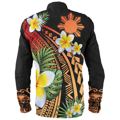 Philippines Filipinos Long Sleeve Shirt Plumeria Polynesian Pattern