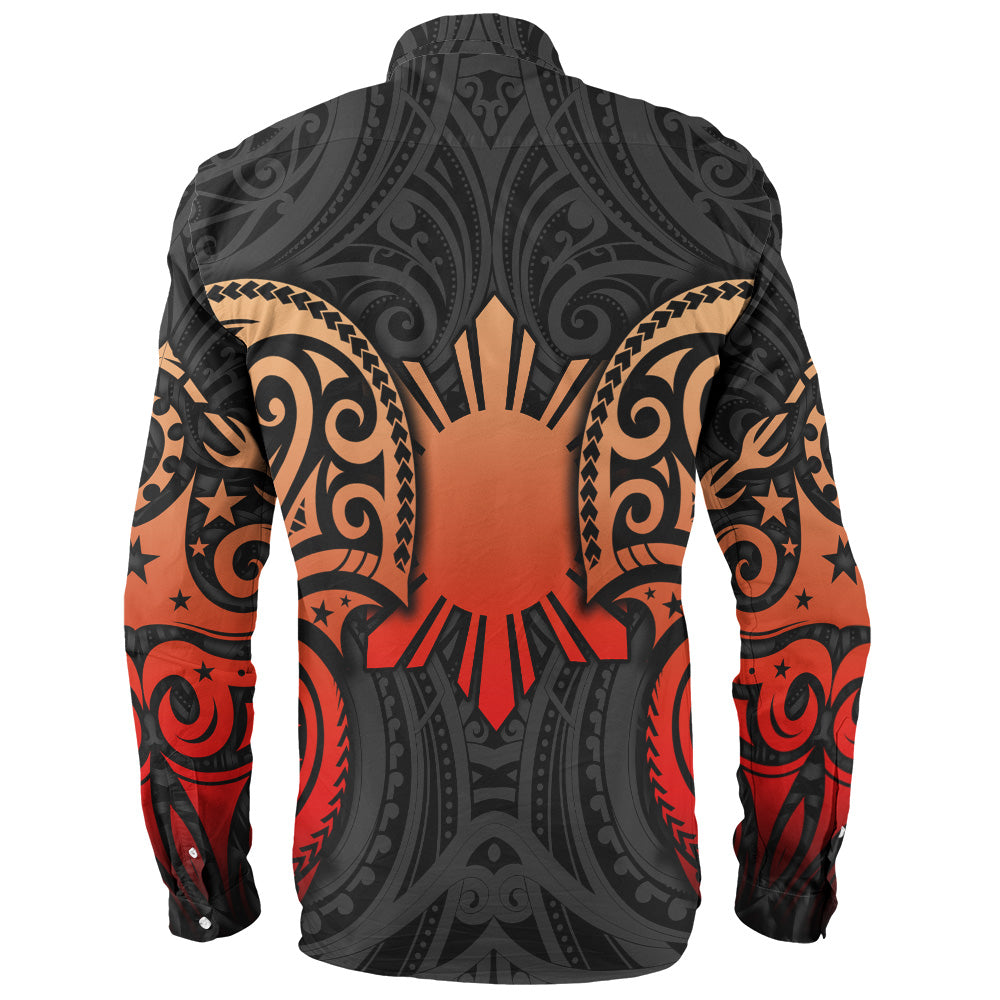 Philippines Filipinos Long Sleeve Shirt Custom Personalised Spirit Red Version