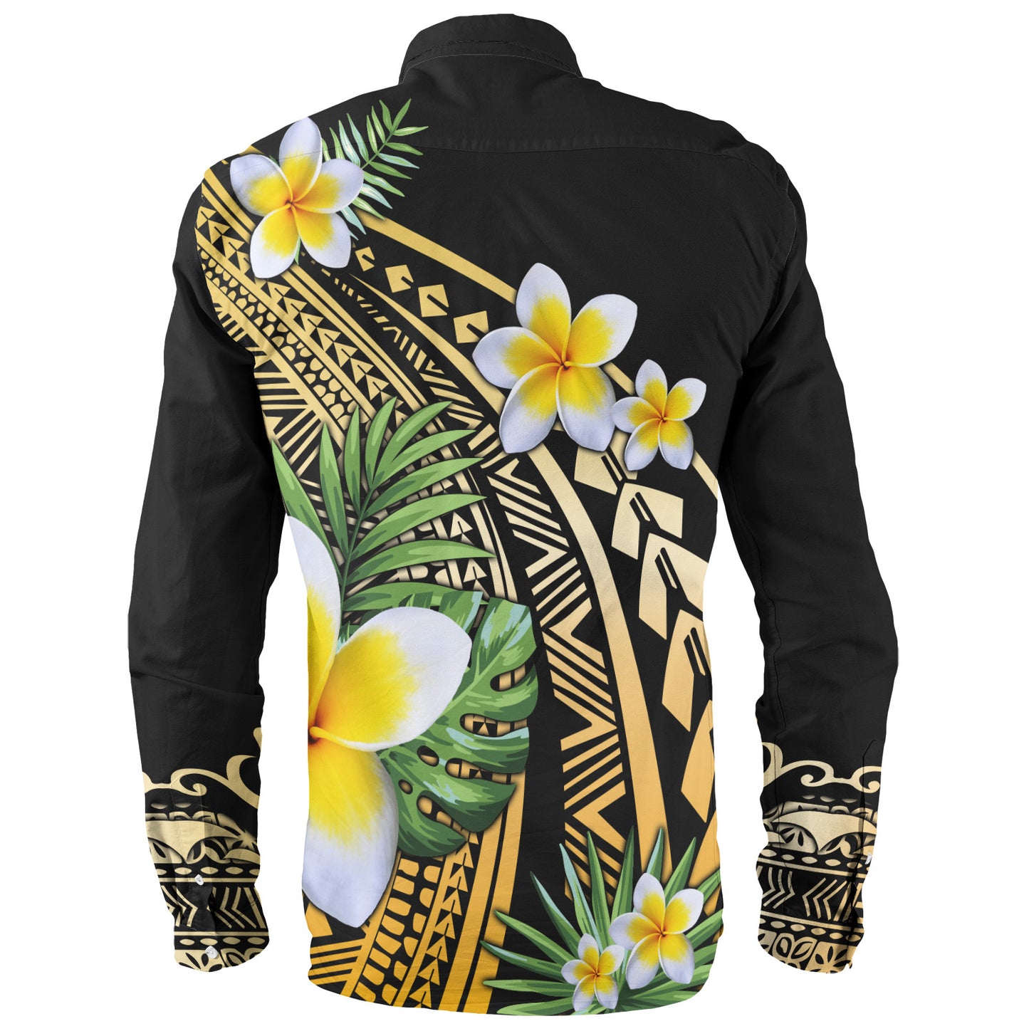 Hawaii Long Sleeve Shirt Plumeria Polynesian Pattern
