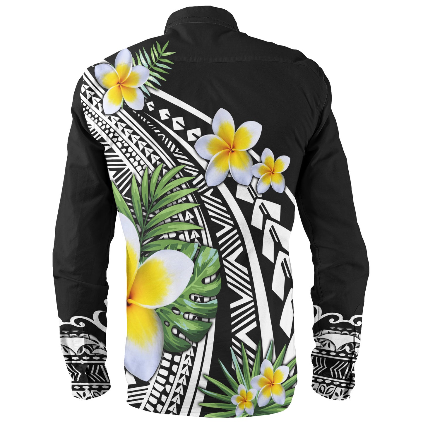 Hawaii Long Sleeve Shirt Plumeria Polynesian Pattern
