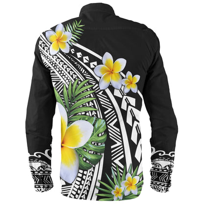 Hawaii Long Sleeve Shirt Plumeria Polynesian Pattern