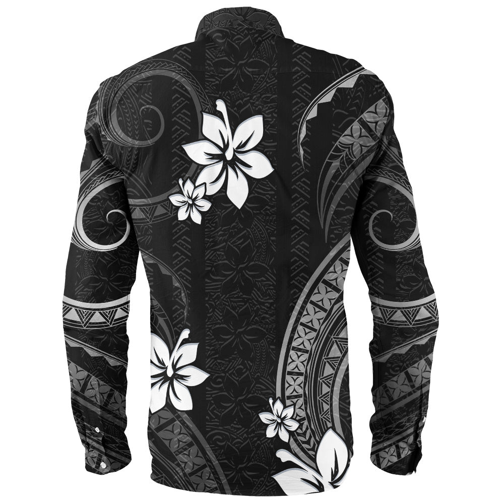 Hawaii Long Sleeve Shirt Polynesian Pattern Plumeria