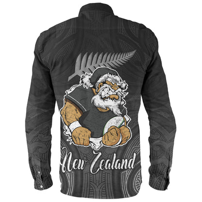 New Zealand Long Sleeve Shirt Hari Kirihimete Rugby Santa Style