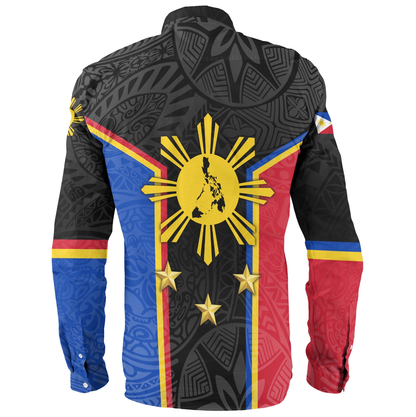 Philippines Filipinos Long Sleeve Shirt Philippines Sun Tribal Pattern Style