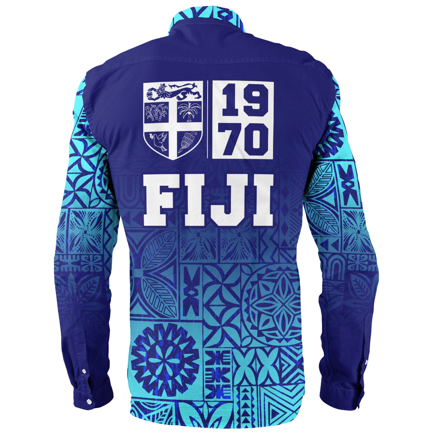 Fiji Long Sleeve Shirt Fiji Independence 1970 Tapa Style