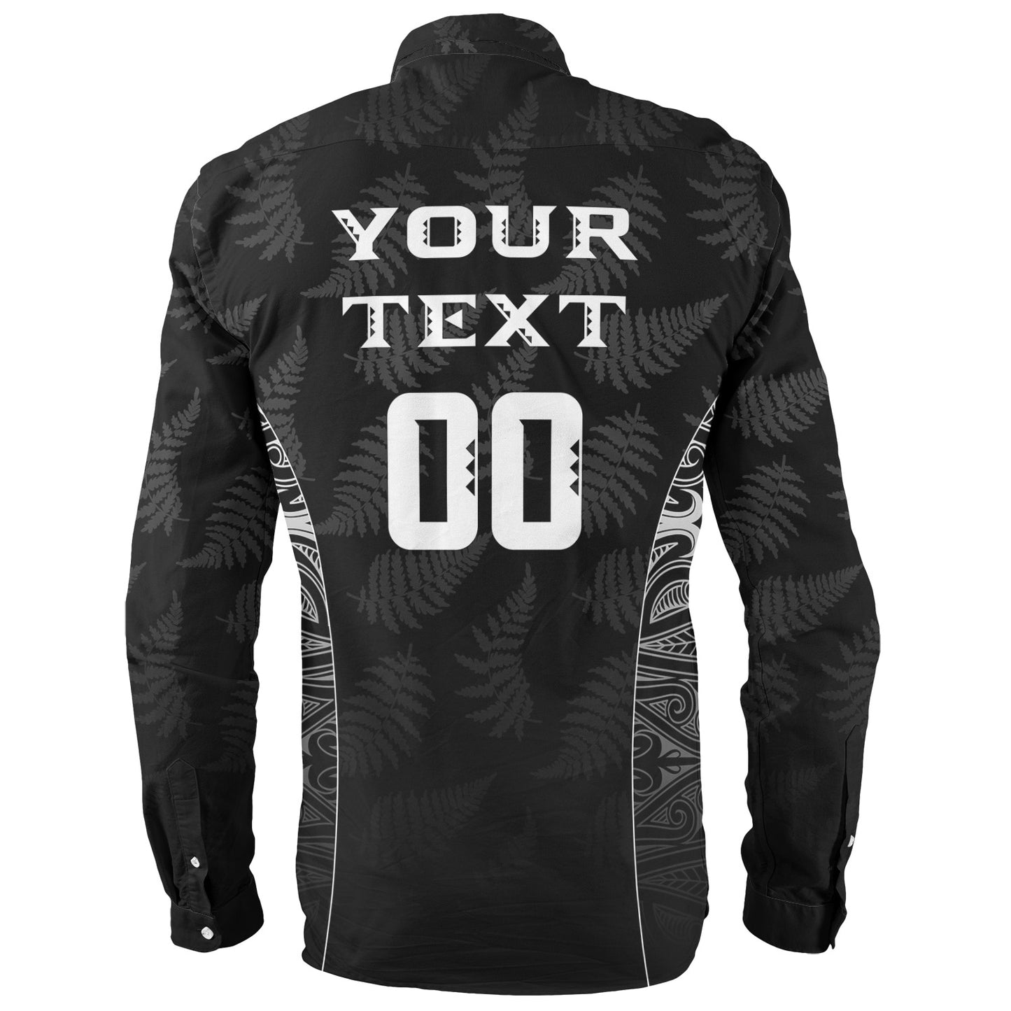 New Zealand Personalized Long Sleeve Shirt Rugby Heart Maori Style Silver Fern