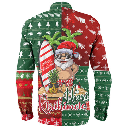 New Zealand Long Sleeve Shirt Maori Hari Kirihimete Tropical Xmas Patterns