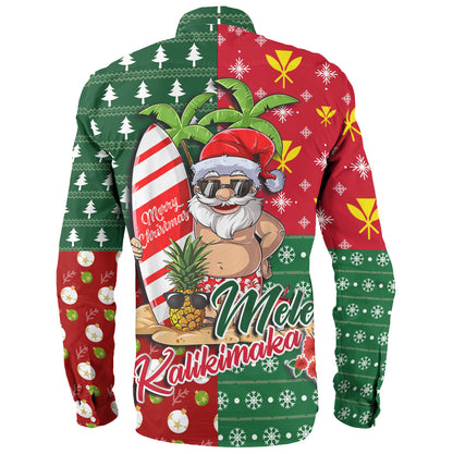Hawaii Long Sleeve Shirt Mele Kalikimaka Hawaii Christmas Patterns