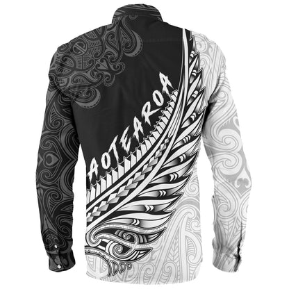 New Zealand Long Sleeve Shirt Maori Silver Fern Rugby Vibe