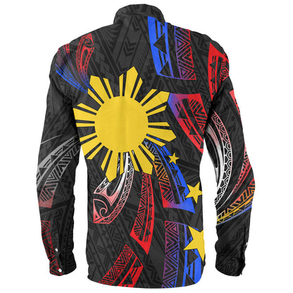 Philippines Filipinos Long Sleeve Shirt Tribal Pattern Filipinos Sun