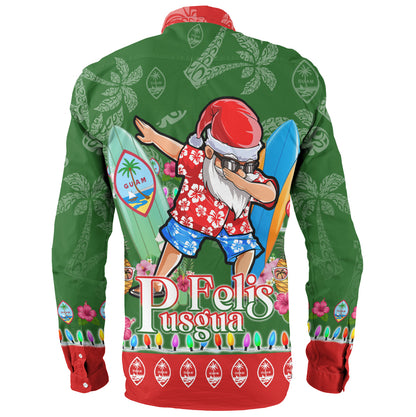 Guam Long Sleeve Shirt Felis Pusgua Tropical Xmas Patterns