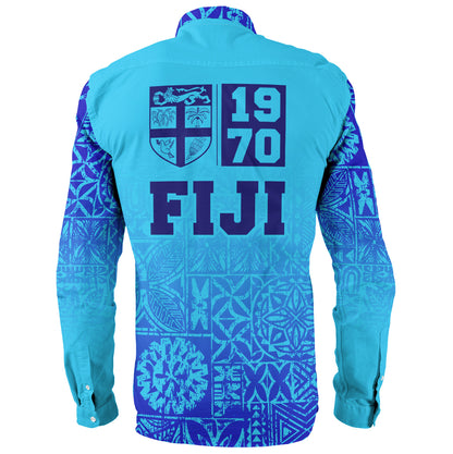 Fiji Long Sleeve Shirt Fiji Independence 1970 Tapa Style (Ver 2)
