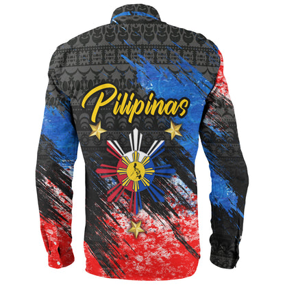 Philippines Filipinos Long Sleeve Shirt Pilipinas Sun Grunge Style