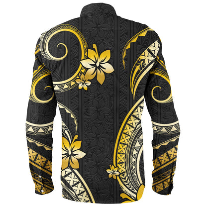 Hawaii Long Sleeve Shirt Polynesian Pattern Plumeria