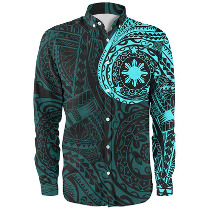 Philippines Filipinos Polynesian Tattoo Style Long Sleeve Shirt