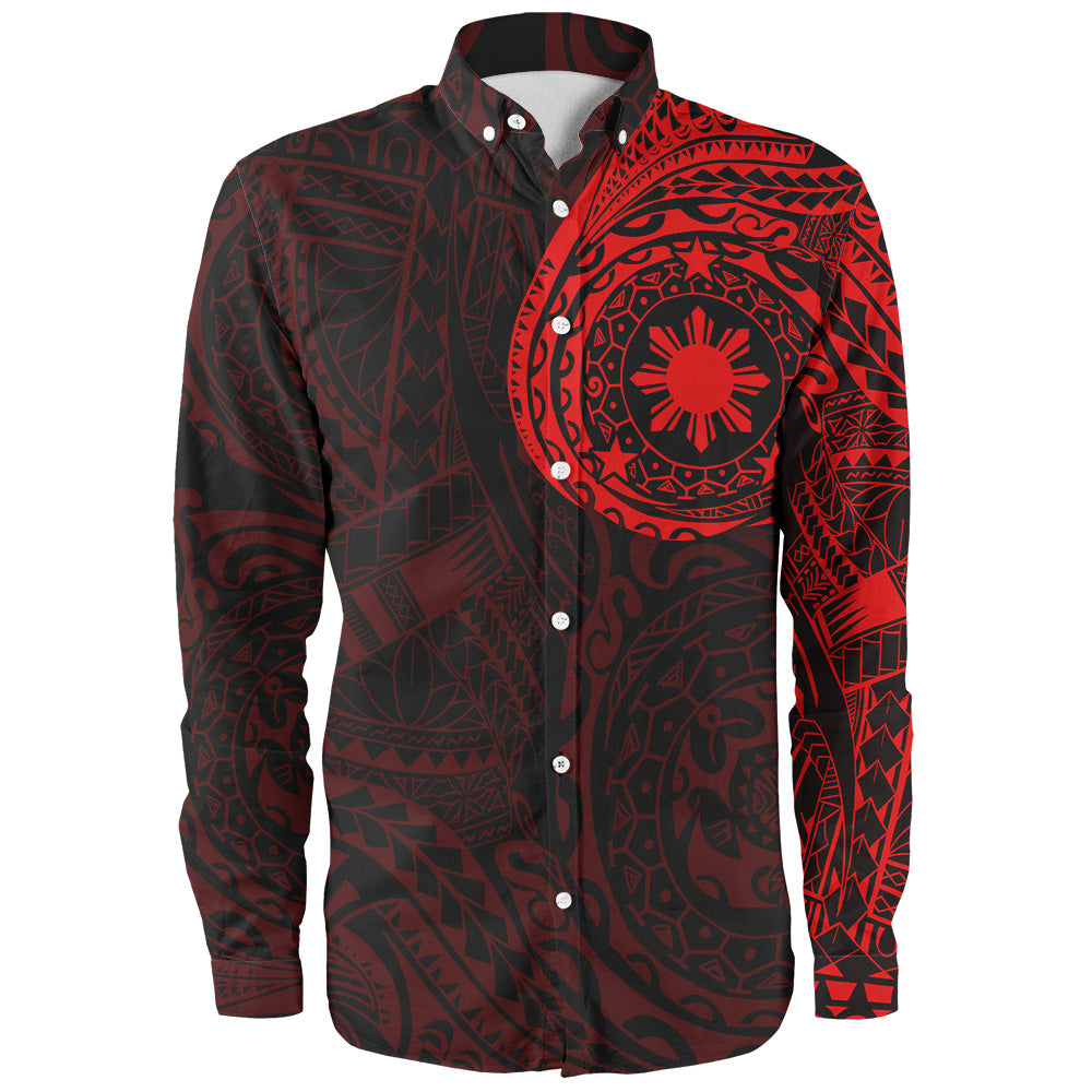 Philippines Filipinos Polynesian Tattoo Style Long Sleeve Shirt