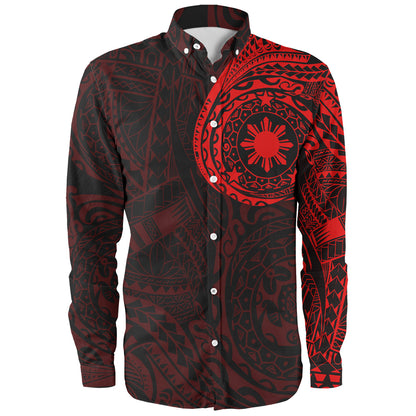 Philippines Filipinos Polynesian Tattoo Style Long Sleeve Shirt