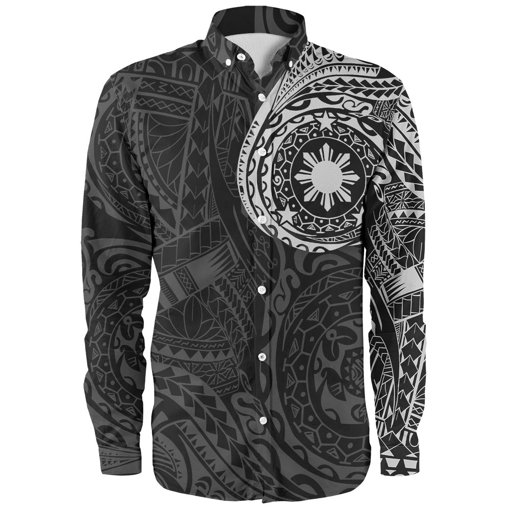 Philippines Filipinos Polynesian Tattoo Style Long Sleeve Shirt