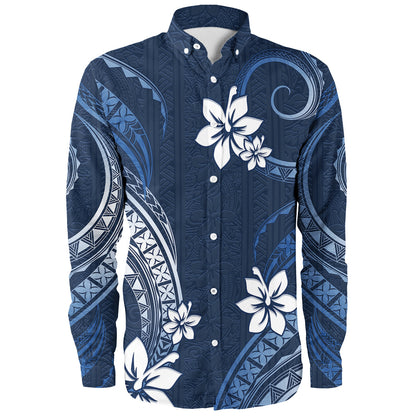 Hawaii Long Sleeve Shirt Polynesian Pattern Plumeria