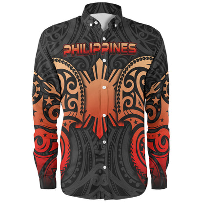 Philippines Filipinos Long Sleeve Shirt Custom Personalised Spirit Red Version