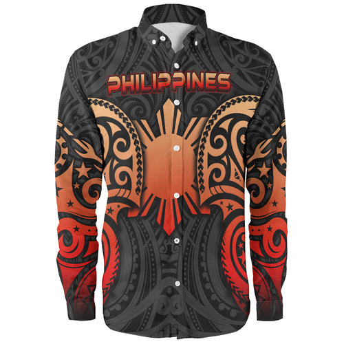 Philippines Filipinos Long Sleeve Shirt Custom Personalised Spirit Red Version