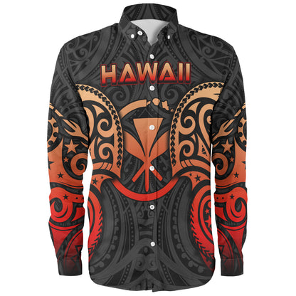 Hawaii Long Sleeve Shirt Custom Personalised Spirit Red Version