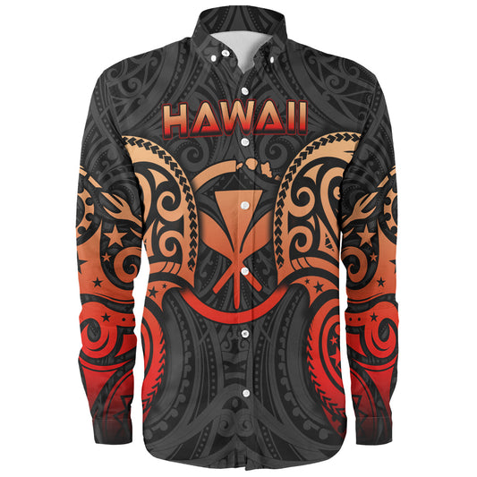 Hawaii Long Sleeve Shirt Custom Personalised Spirit Red Version