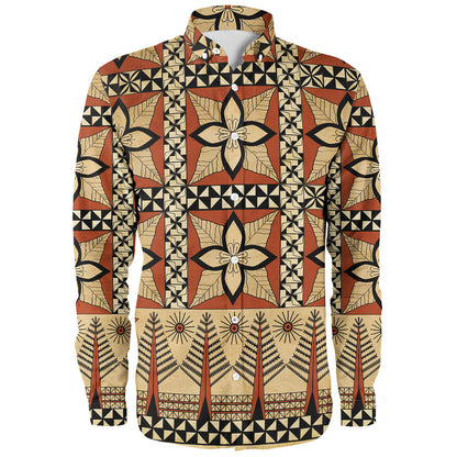 Tonga Long Sleeve Shirt Tapa Motif