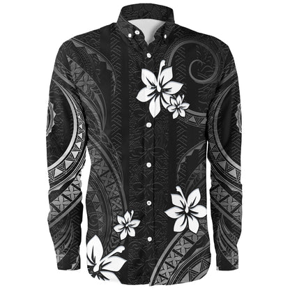 Hawaii Long Sleeve Shirt Polynesian Pattern Plumeria