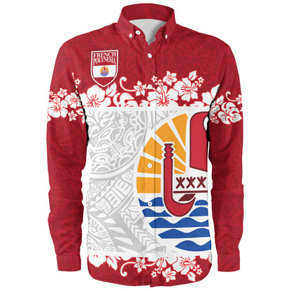 French Polynesia Long Sleeve Shirt Seal With Plumeria Flowers Polynesia Patterns