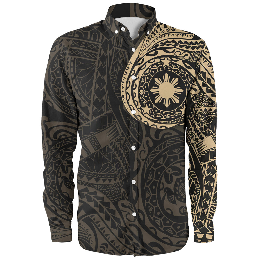 Philippines Filipinos Polynesian Tattoo Style Long Sleeve Shirt