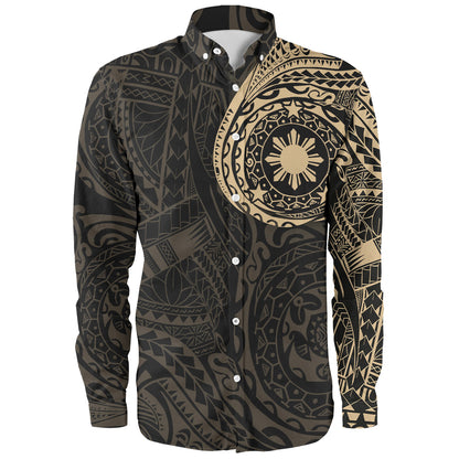 Philippines Filipinos Polynesian Tattoo Style Long Sleeve Shirt