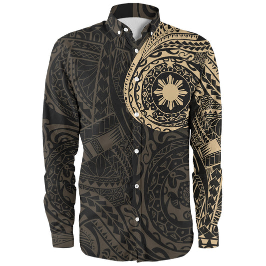 Philippines Filipinos Polynesian Tattoo Style Long Sleeve Shirt