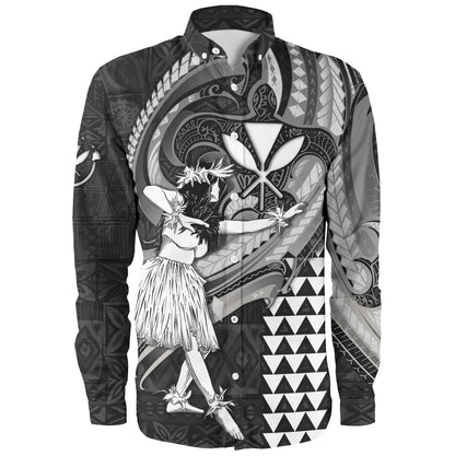 Hawaii Long Sleeve Shirt Kanaka Maoli Hula Girls Polynesian Traditional Tattoo