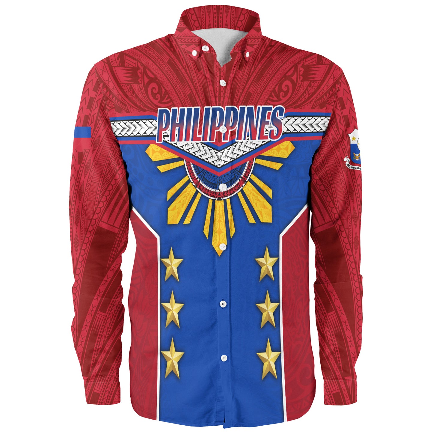 Philippines Filipinos Long Sleeve Shirt Half-Up Style Flag