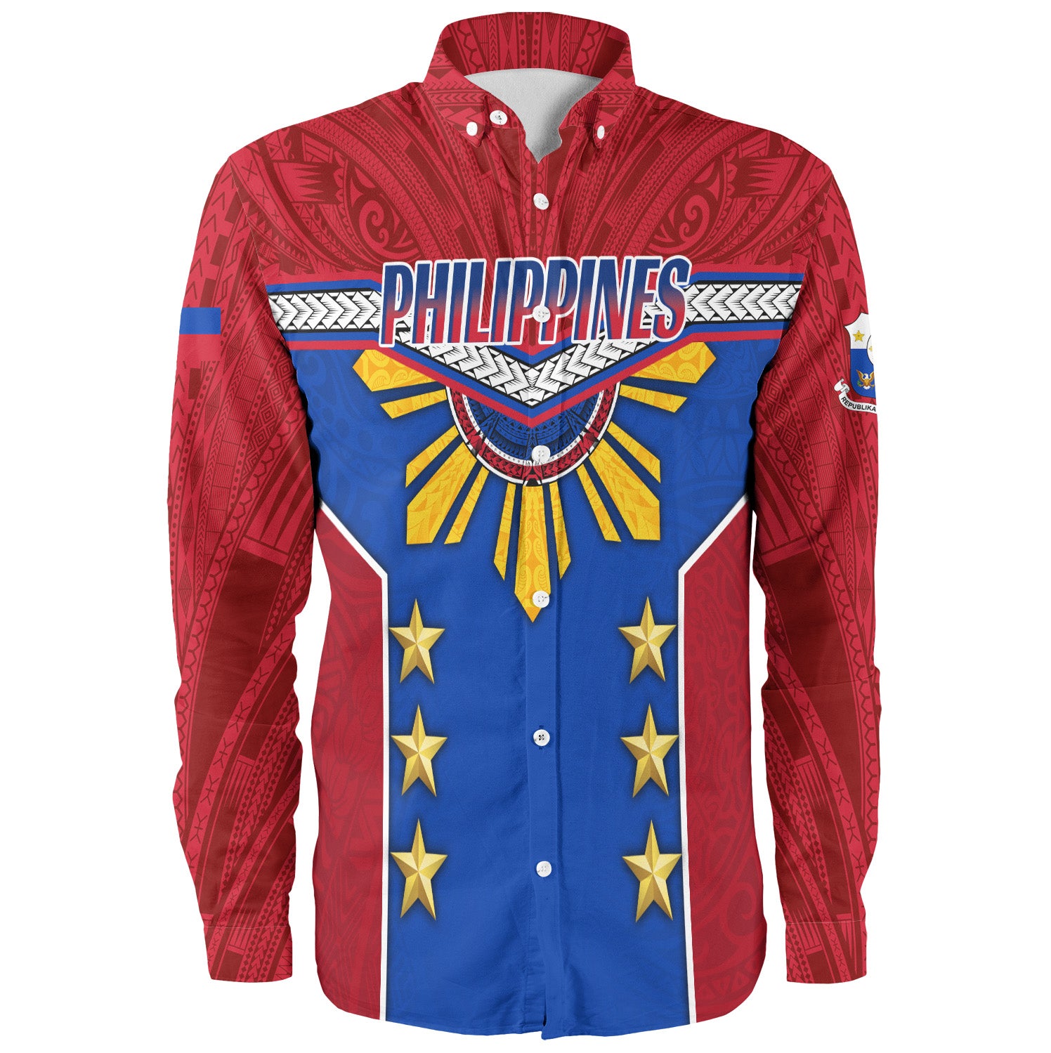 Philippines Filipinos Long Sleeve Shirt Half-Up Style Flag