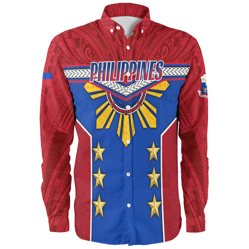 Philippines Filipinos Long Sleeve Shirt Half-Up Style Flag