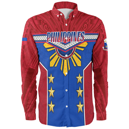 Philippines Filipinos Long Sleeve Shirt Half-Up Style Flag