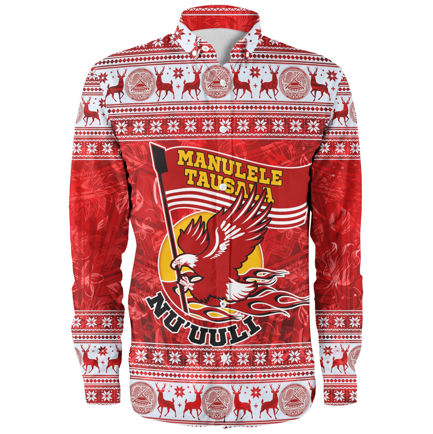 American Samoa Long Sleeve Shirt Nu'uuli Christmas Style