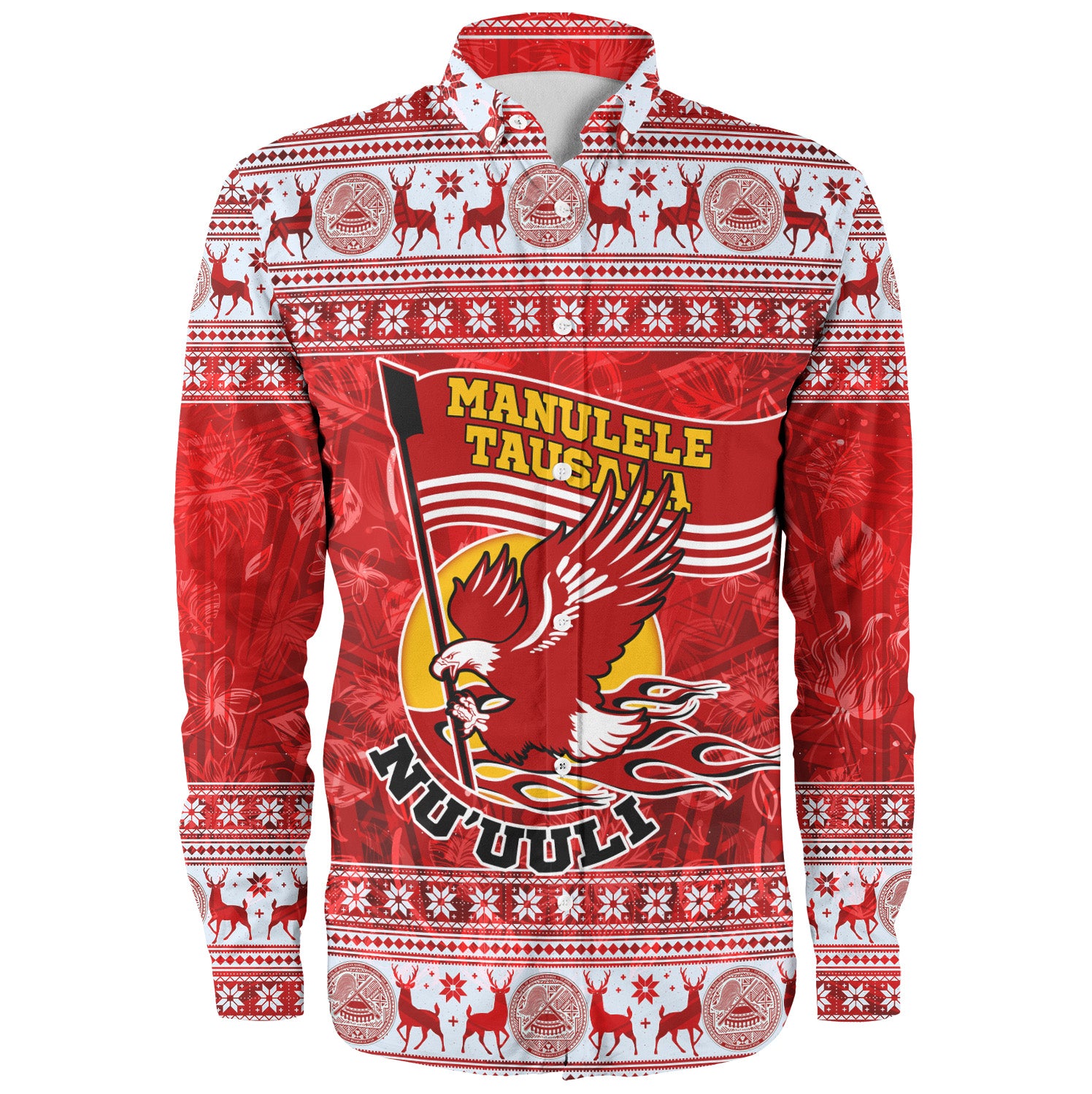 American Samoa Long Sleeve Shirt Nu'uuli Christmas Style