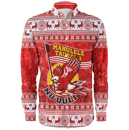 American Samoa Long Sleeve Shirt Nu'uuli Christmas Style