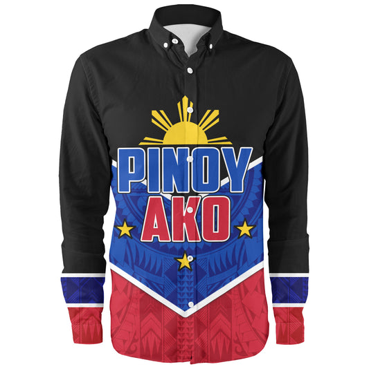 Philippines Filipinos Long Sleeve Shirt Pinoy Ako Style