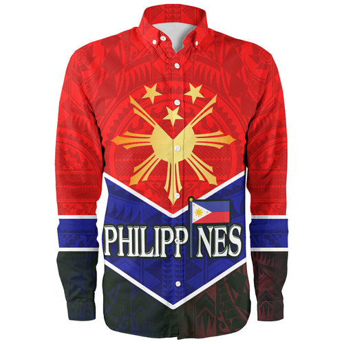 Philippines Filipinos Long Sleeve Shirt Sun Filipinos Tribal Flowers Patterns