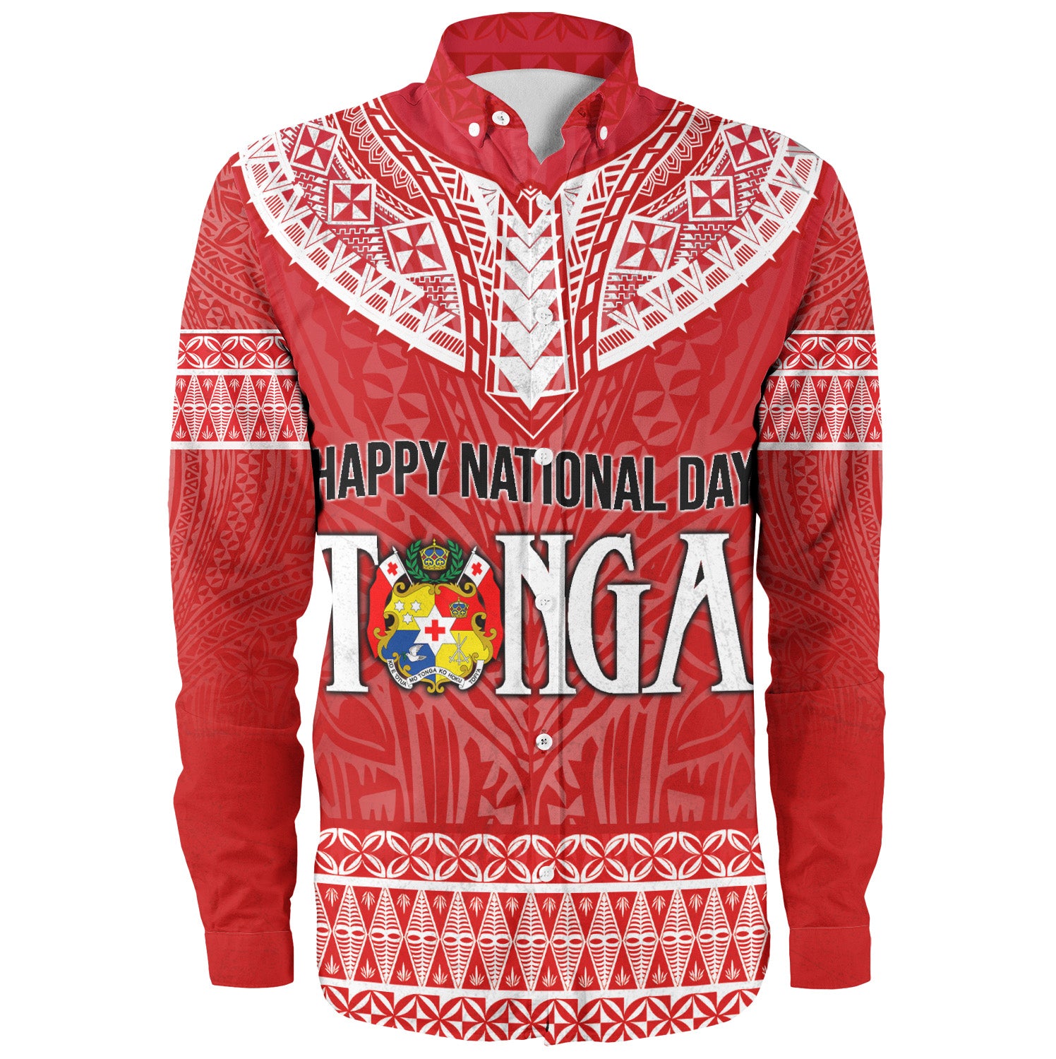 Tonga Custom Personalised Long Sleeve Shirt Happy National Day