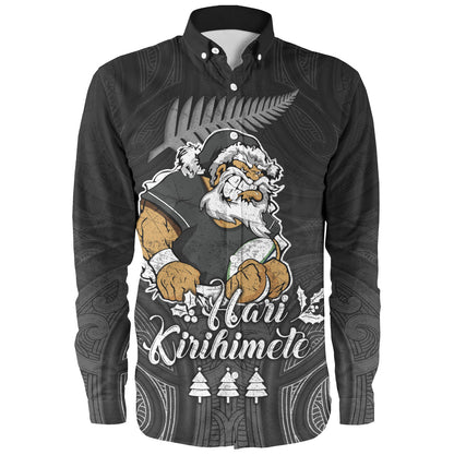 New Zealand Long Sleeve Shirt Hari Kirihimete Rugby Santa Style