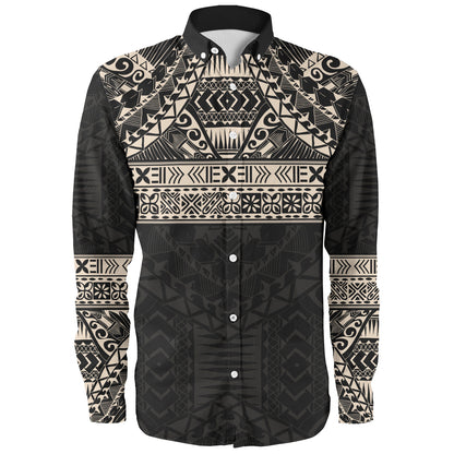 Polynesian Long Sleeve Shirt Traditional Tribal Tattoos