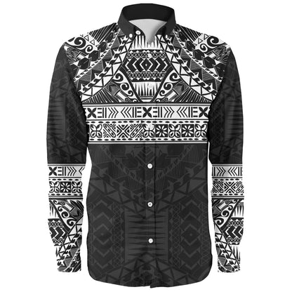 Polynesian Long Sleeve Shirt Traditional Tribal Tattoos