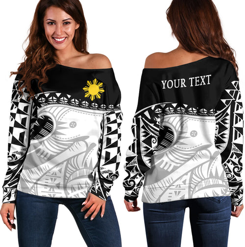 Philippines Filipinos Off Shoulder Sweatshirt Dynamic Sport Style